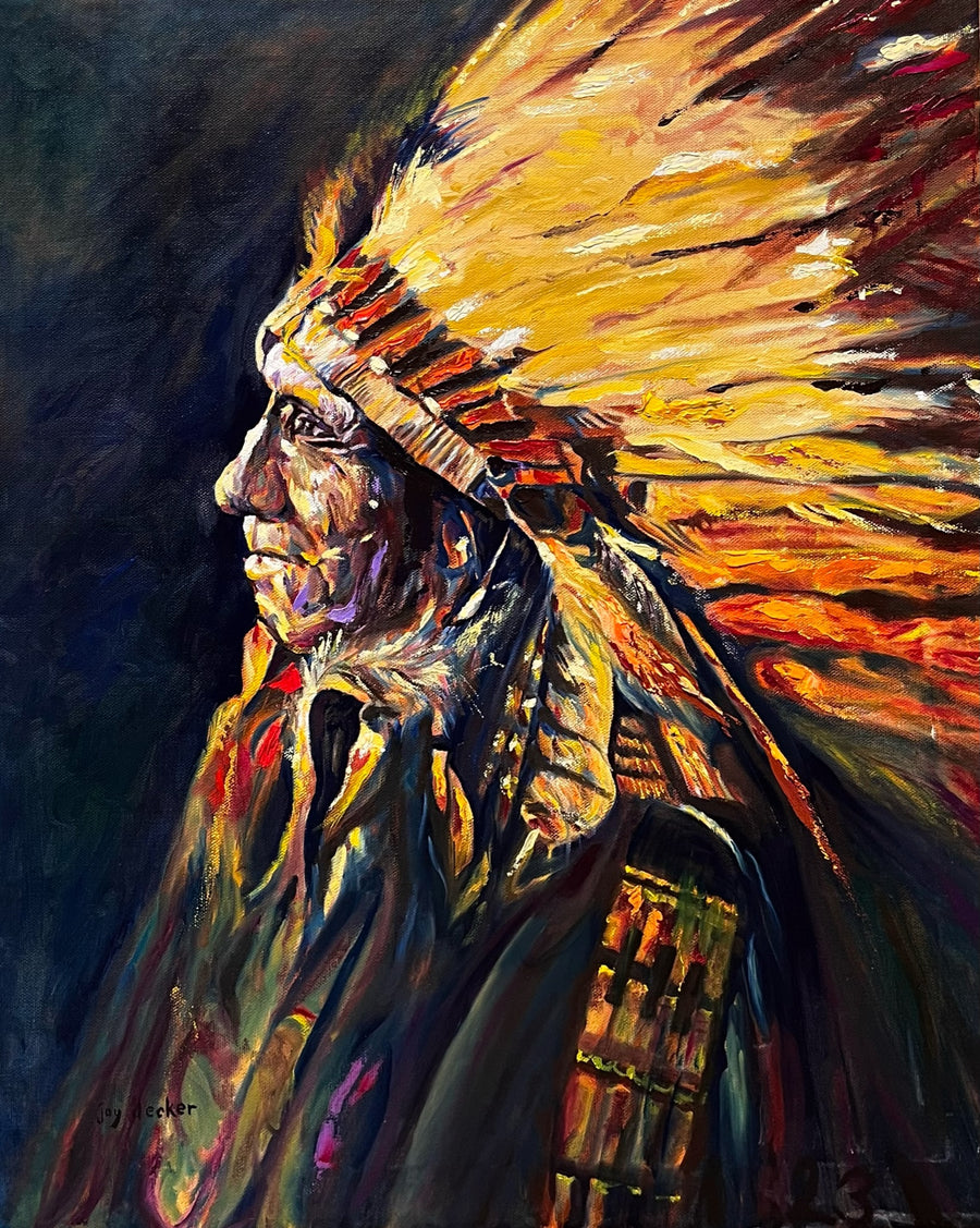 Crazy Horse — fine art print of original 20x24 oil portrait by Jay Decker
