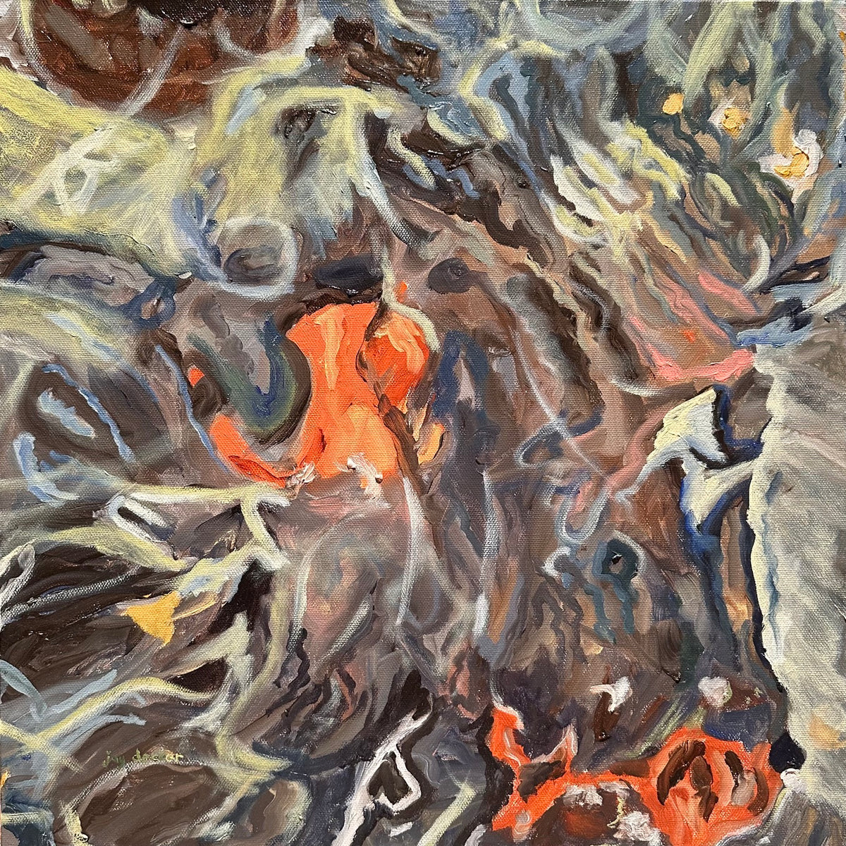Navajo River Series #1 — fine art print detail, oil painting by Jay Decker