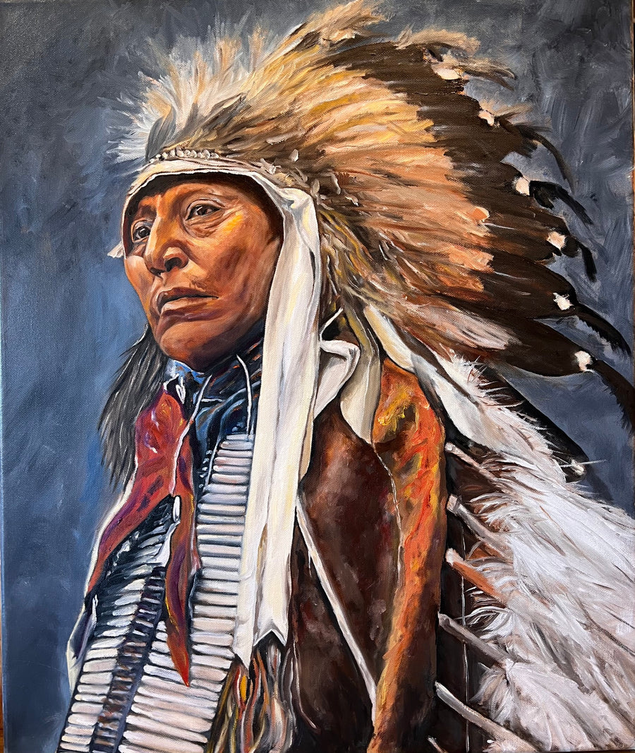 Hollow Horn Bear — fine art print of original 20x25 oil portrait by Jay Decker