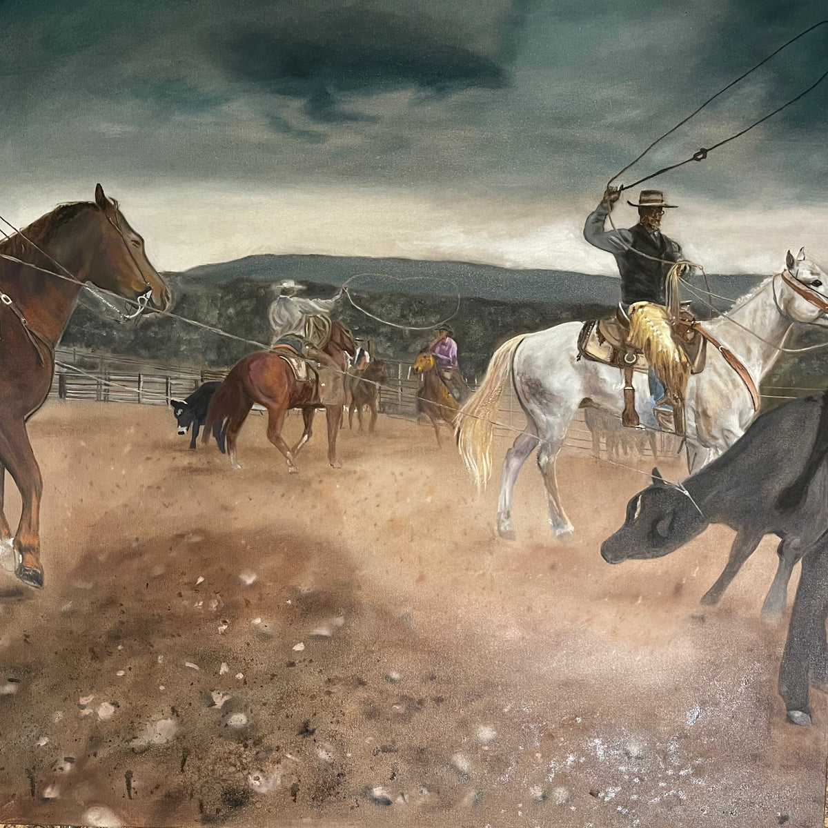 Ropes a Flyin' — fine art print of original 40x40 oil painting by Jay Decker