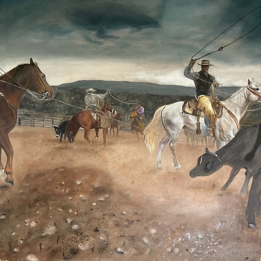Ropes a Flyin' — fine art print of original 40x40 oil painting by Jay Decker